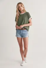 509 Broadway Round Neck Colorblock Tank