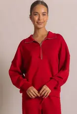 509 Broadway Quarter Zip Pullover Top