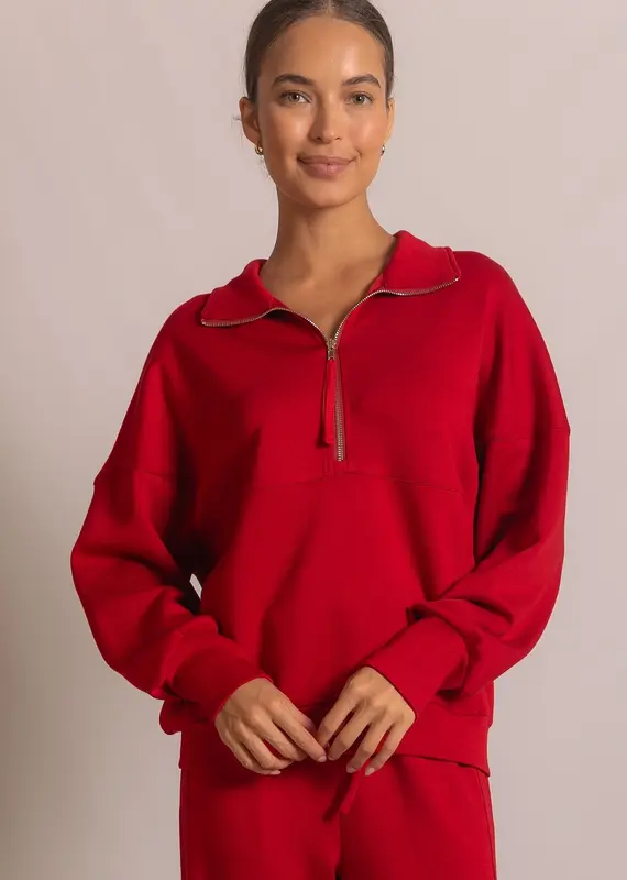 509 Broadway Quarter Zip Pullover Top