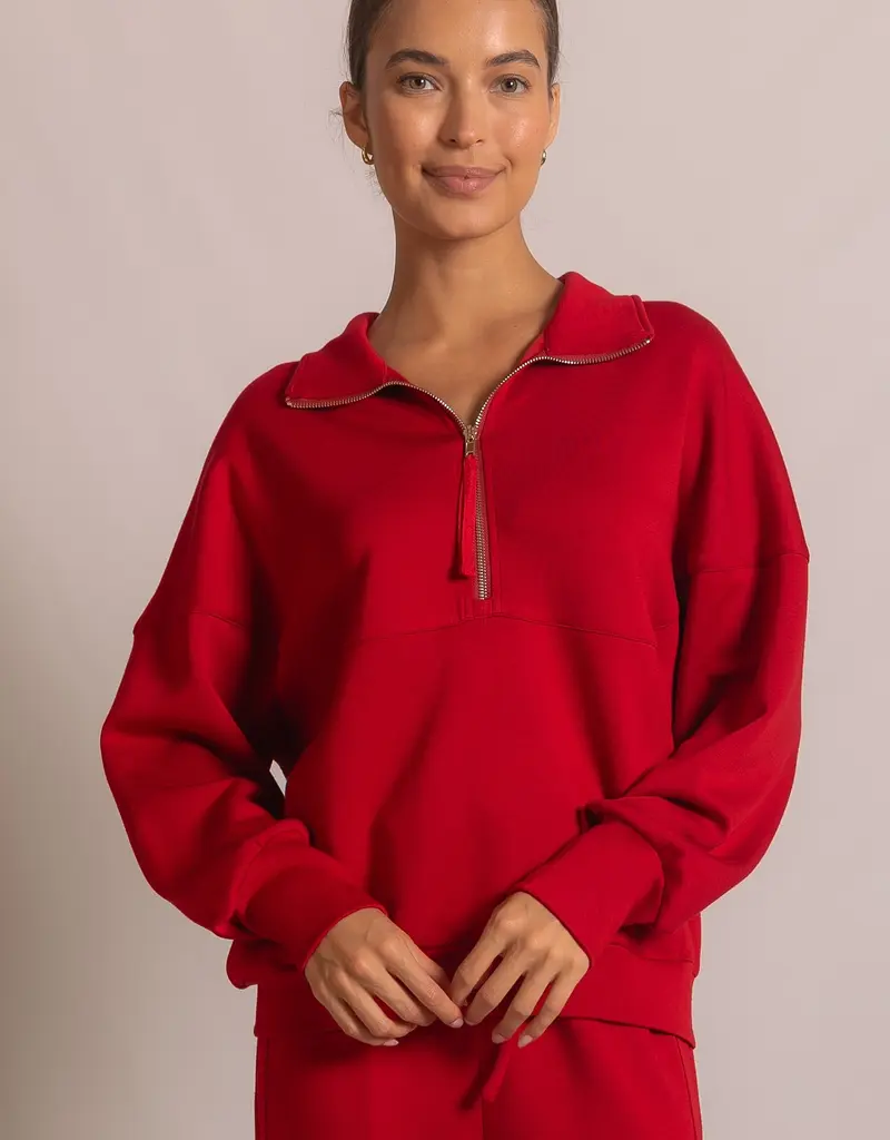 509 Broadway Quarter Zip Pullover Top