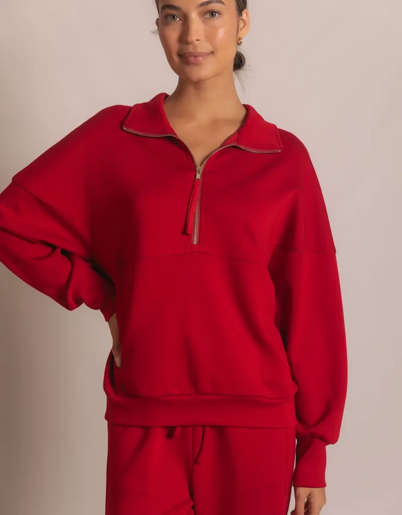 509 Broadway Quarter Zip Pullover Top