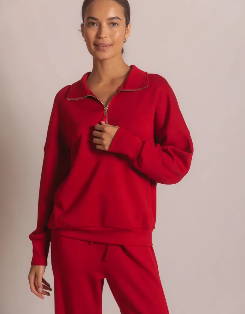 509 Broadway Quarter Zip Pullover Top