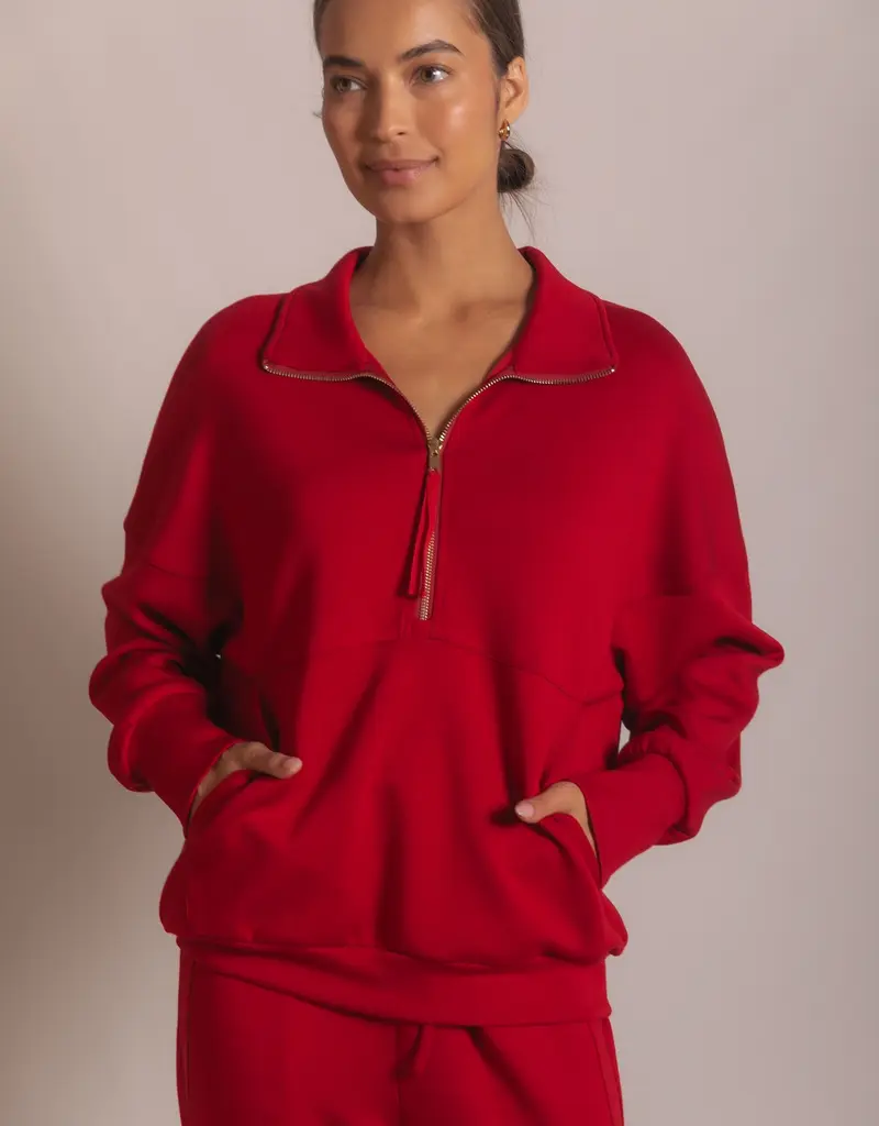 509 Broadway Quarter Zip Pullover Top