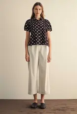509 Broadway Pintuck Detail Polka Dot Top