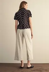 509 Broadway Pintuck Detail Polka Dot Top