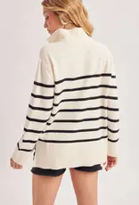 509 Broadway Quarter Zip Up Stripe Pullover