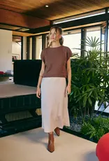 509 Broadway Cable Knit Sweater Vest W/ Satin Midi Dress