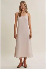 509 Broadway Cable Knit Sweater Vest W/ Satin Midi Dress