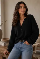 509 Broadway Luxe Knit Henley Pullover