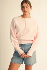 509 Broadway Luxe Knit Henley Pullover