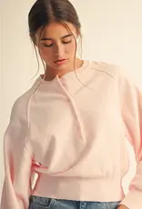 509 Broadway Luxe Knit Henley Pullover