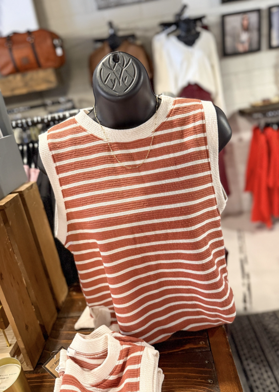 509 Broadway Stripe Cloudy Knit Tank Top