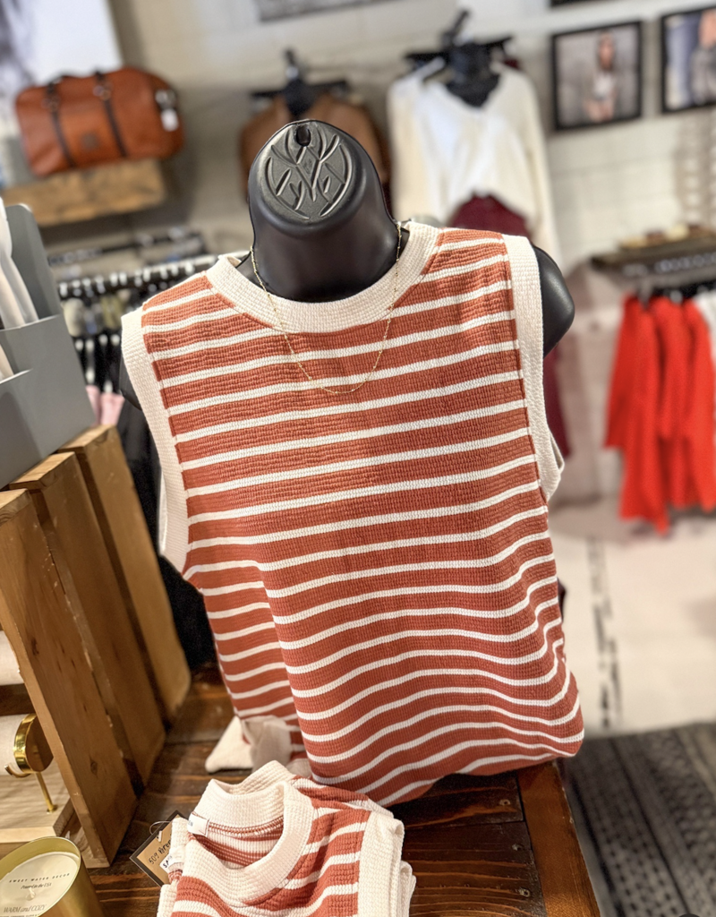 509 Broadway Stripe Cloudy Knit Tank Top
