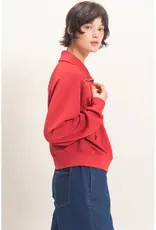 509 Broadway Half Zip Collar Raglan Pullover