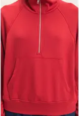 509 Broadway Half Zip Collar Raglan Pullover