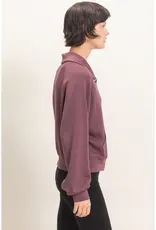 509 Broadway Half Zip Collar Raglan Pullover