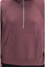 509 Broadway Half Zip Collar Raglan Pullover