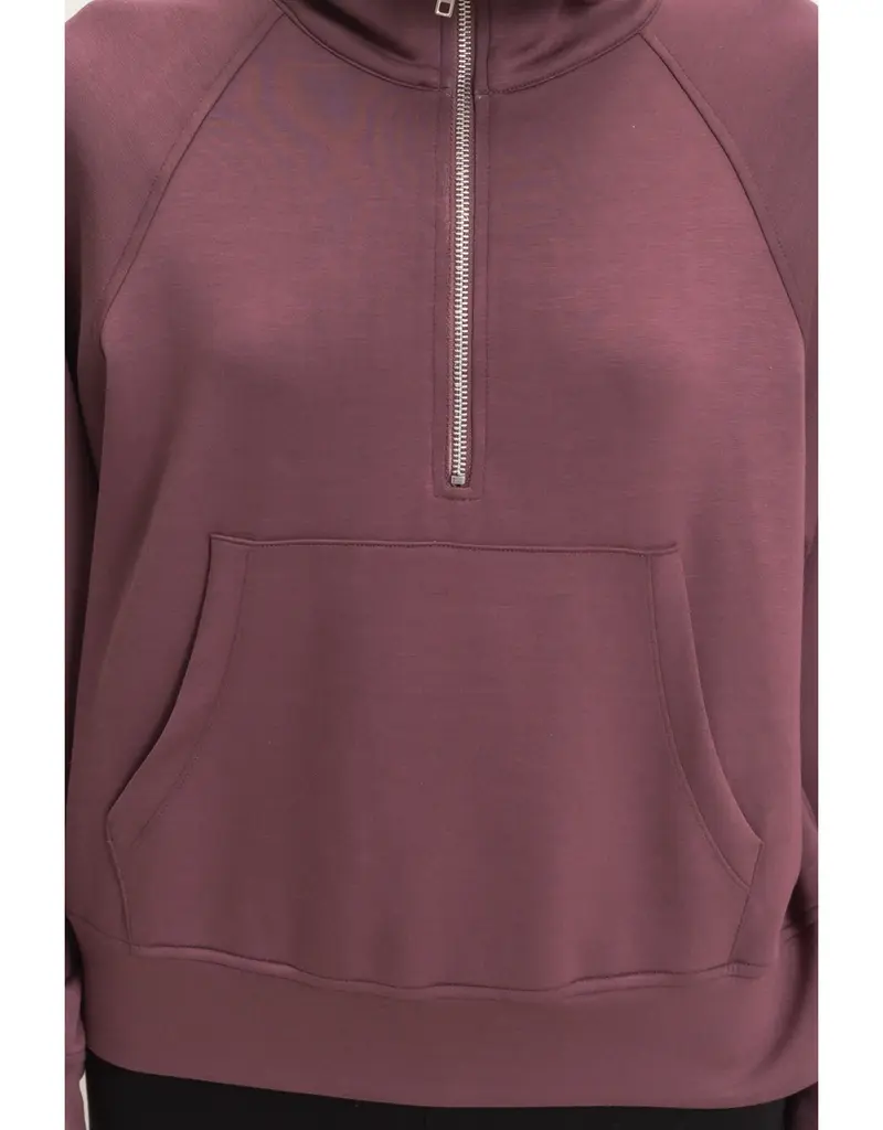 509 Broadway Half Zip Collar Raglan Pullover