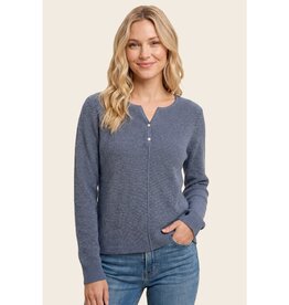 Staccato Henley Button Neck Ribbed Sweater