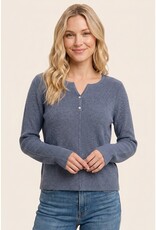 Staccato Henley Button Neck Ribbed Sweater