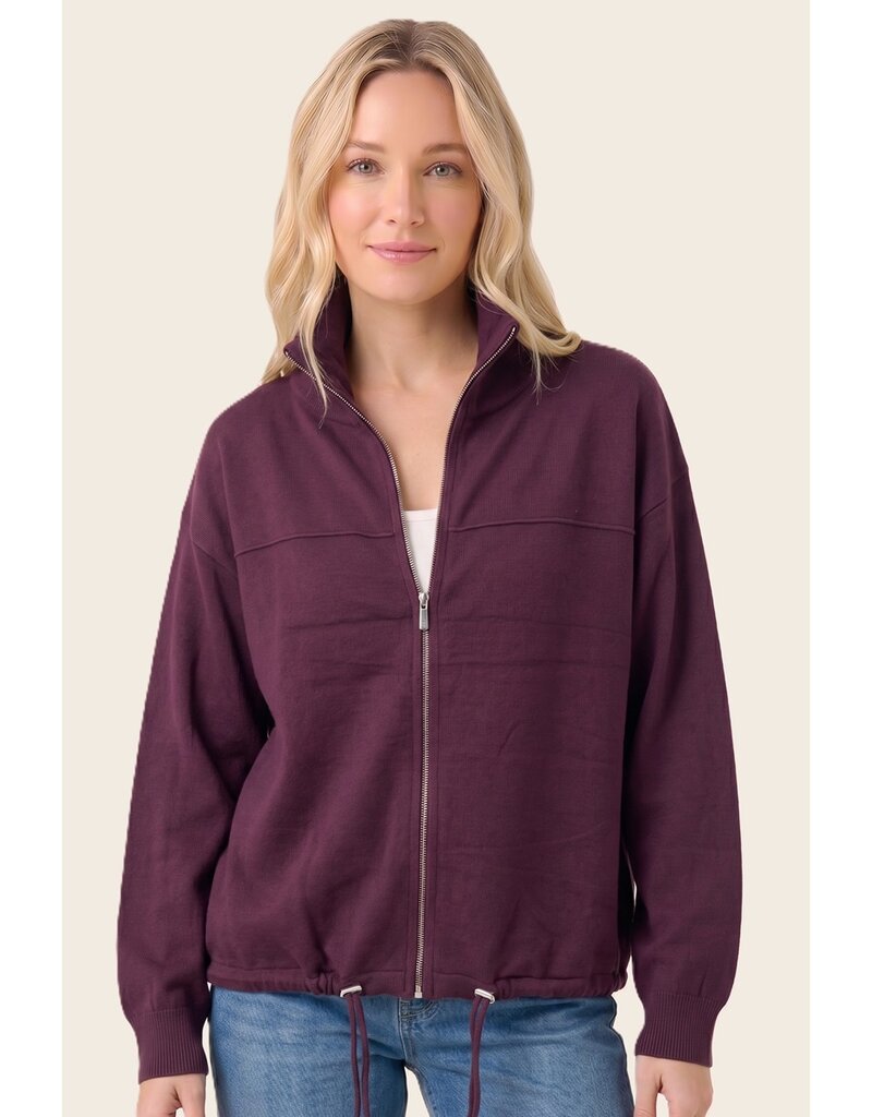 Staccato Zip Up Drawstring Hem Sweater Jacket