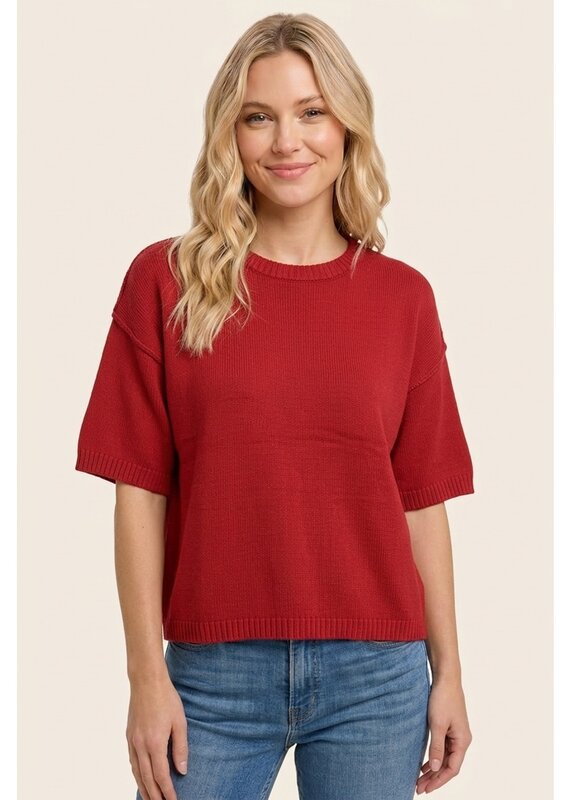 Staccato Elbow Sleeve Solid Sweater