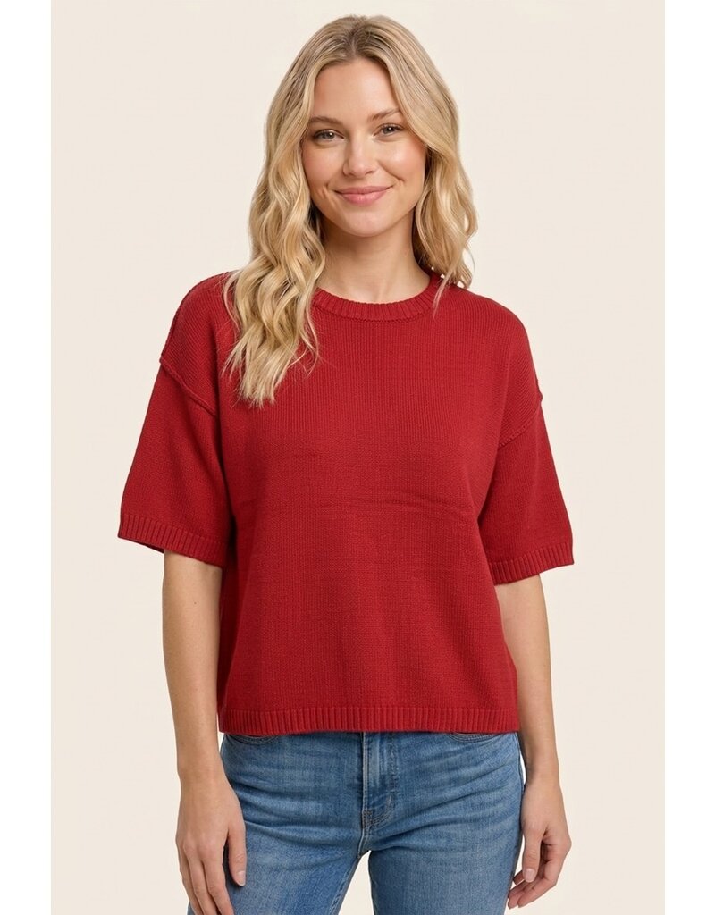 Staccato Elbow Sleeve Solid Sweater