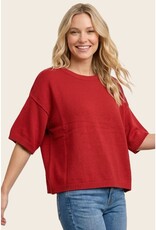 Staccato Elbow Sleeve Solid Sweater