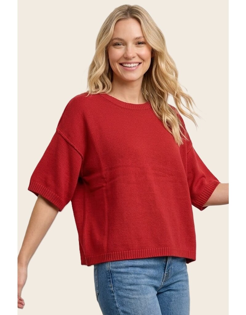 Staccato Elbow Sleeve Solid Sweater