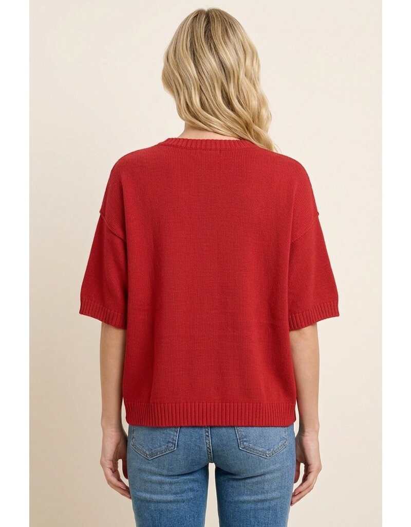 Staccato Elbow Sleeve Solid Sweater