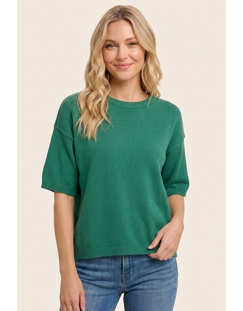 Staccato Elbow Sleeve Solid Sweater
