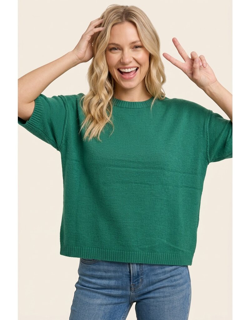 Staccato Elbow Sleeve Solid Sweater