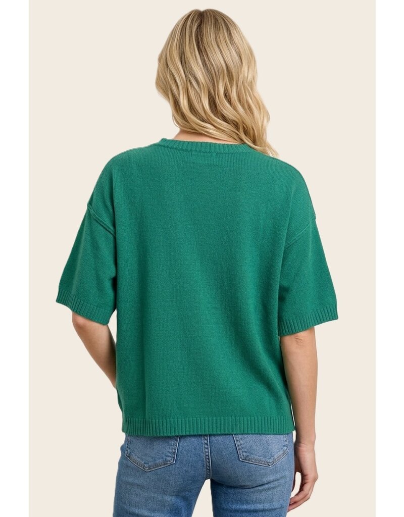 Staccato Elbow Sleeve Solid Sweater