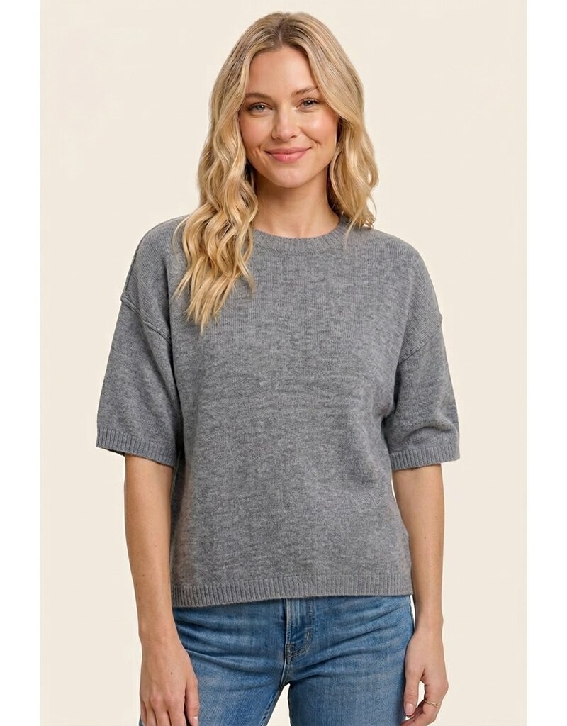 Staccato Elbow Sleeve Solid Sweater