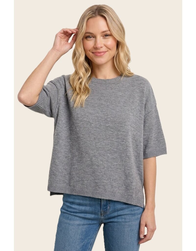 Staccato Elbow Sleeve Solid Sweater
