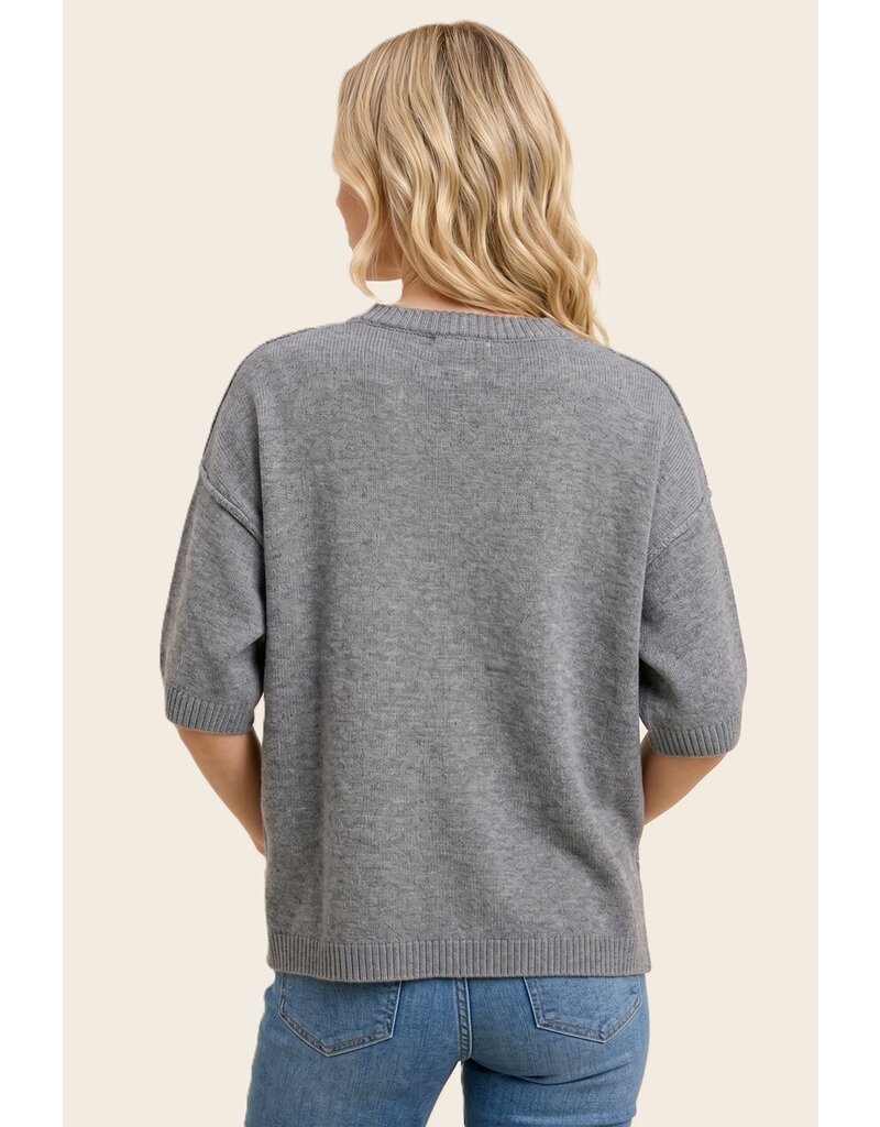 Staccato Elbow Sleeve Solid Sweater
