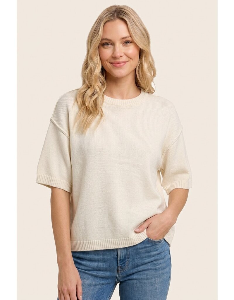 Staccato Elbow Sleeve Solid Sweater