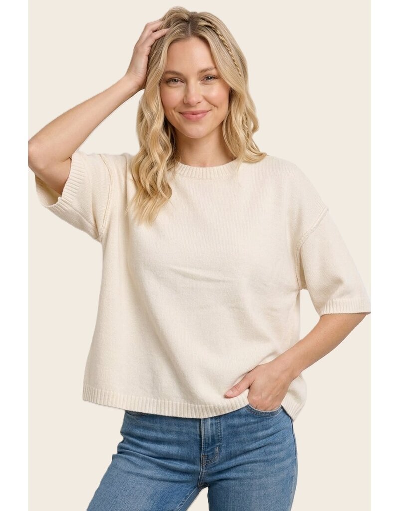 Staccato Elbow Sleeve Solid Sweater