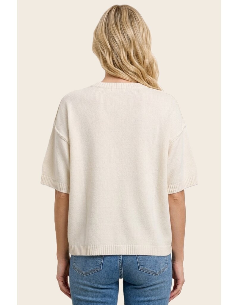 Staccato Elbow Sleeve Solid Sweater