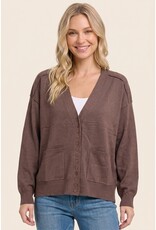 Staccato Solid V Neck Button Down Cardigan