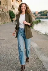 509 Broadway 3/4 Sleeve Long Blazer