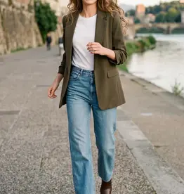 509 Broadway 3/4 Sleeve Long Blazer