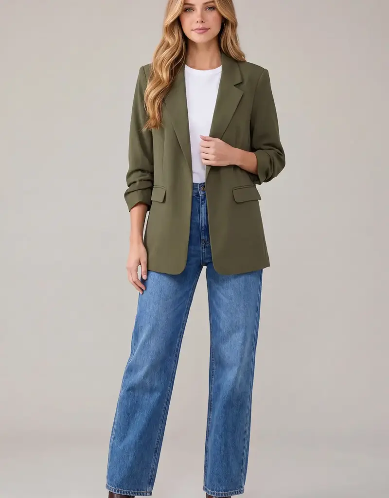 509 Broadway 3/4 Sleeve Long Blazer