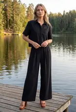 509 Broadway Short Sleeve Button Top & Pant Set