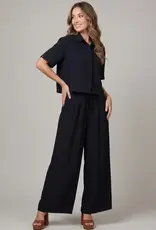 509 Broadway Short Sleeve Button Top & Pant Set