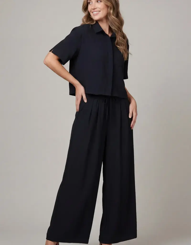 509 Broadway Short Sleeve Button Top & Pant Set
