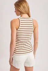 509 Broadway Stripe Ribbed Crew Neck Tank