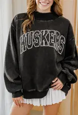 509 Broadway Huskers Polka Dot Sweatshirt