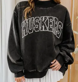 509 Broadway Huskers Polka Dot Sweatshirt