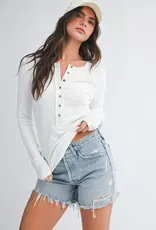 509 Broadway Henley Long Sleeve Top